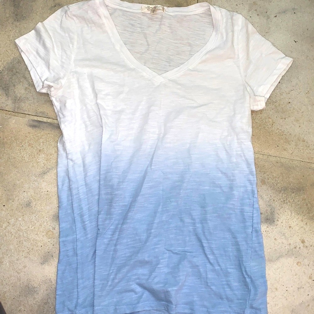 White and blue hombre women’s T-shirt V-neck